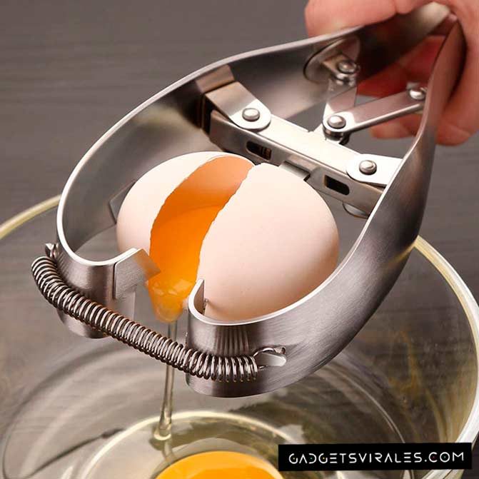 Abridor Cortador y Separador de Cáscaras de Huevo de Acero Inoxidable OUKEYI. Gadget para Cocina | gadgetsvirales.com