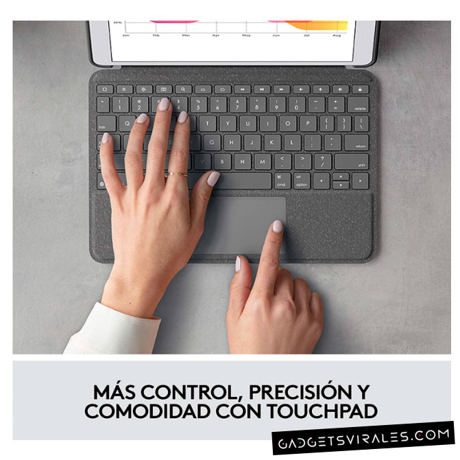 Control precision y comodidad con la Funda Logitech Combo Touch Trackpad Cover para iPad 7, 8 y 9. Gadget Informático | gadgetsvirales.com