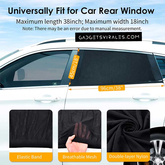 Parasoles laterales infantiles de coche universales para la mayoría de vehículos. Gadget para Coche | gadgetsvirales.com