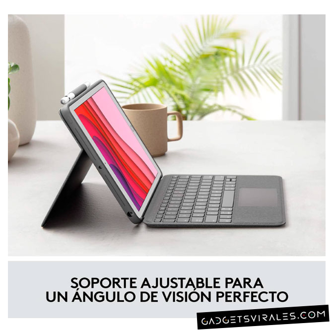 Funda Logitech Combo Touch Trackpad Cover para iPad (7.ª, 8.ª y 9.ª generación) con soporte ajustable. Gadget Informático | gadgetsvirales.com