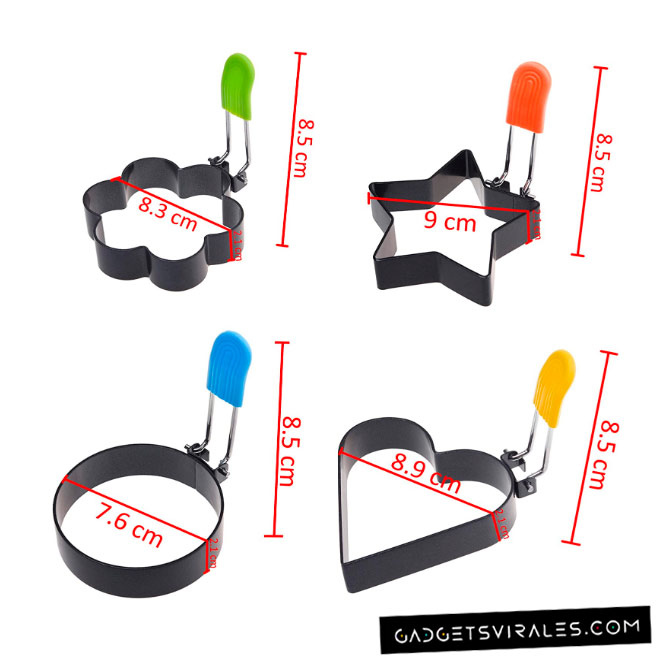 Anillos de Corazón, Estrella, Circular y Flor para Cocinar... sólo Huevos?. Gadget para Cocina | gadgetsvirales.com