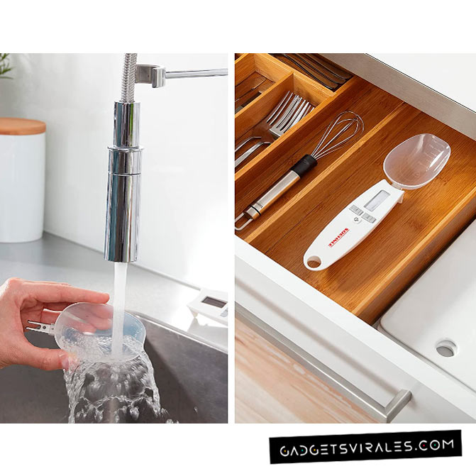 Báscula de Mano para Cocina con Forma de Cuchara. Gadget para Cocina | gadgetsvirales.com
