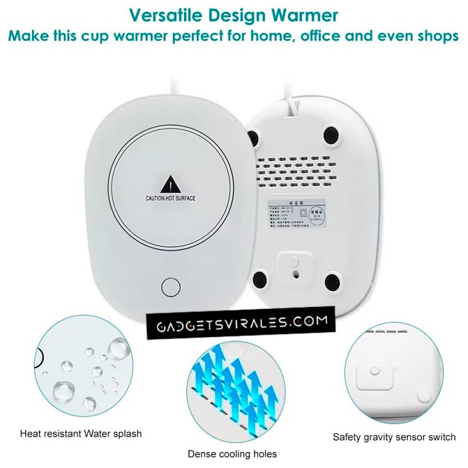 Resistente al agua water resist mejor calentador de taza de cafe USB, Posavasos electrico de bebidas oficina y hogar