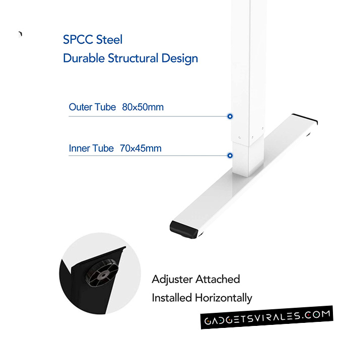 Material de acero Escritorio de Pie Elevable Ajustable Automáticamente en Altura para PC