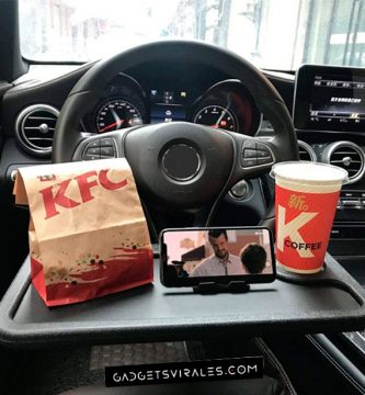 Escritorio de Volante para Trabajar, Comer y Beber en el Coche, gadgets para automoviles
